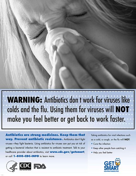 Bli smart - antibiotika hjälper inte mot förkylningsvirus